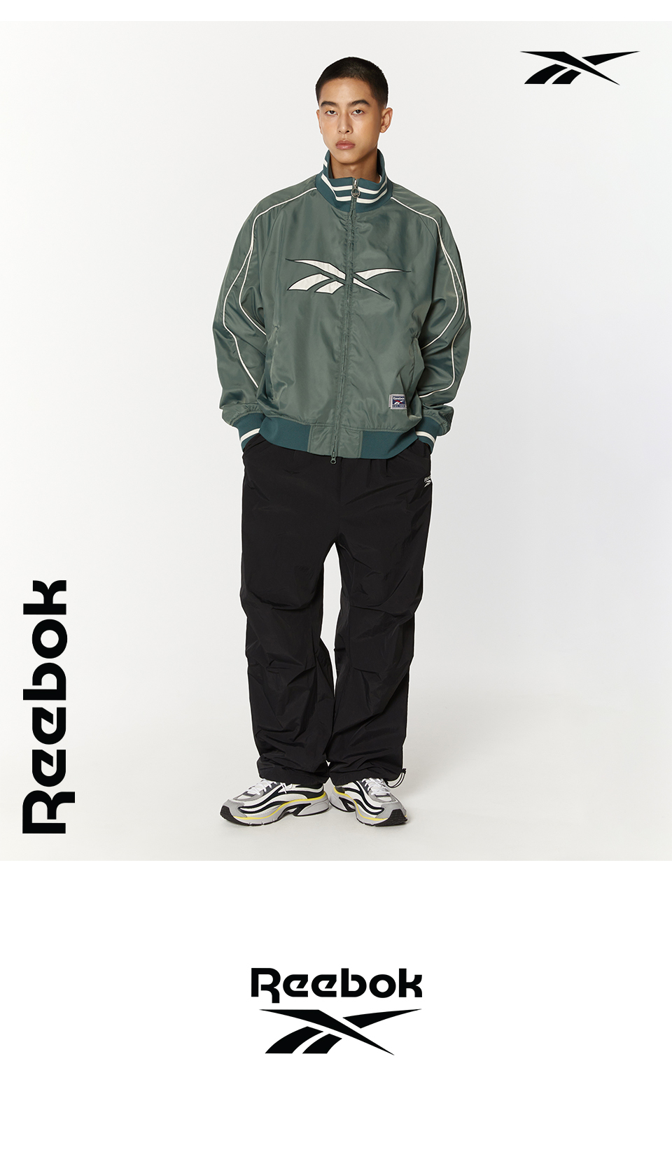 韓国発☆[REEBOK] Vector Stadium Varsity ジャケット☆Navy 리복(REEBOK) 벡터 스타디움 바시티 자켓 - 네이비 - 사이즈